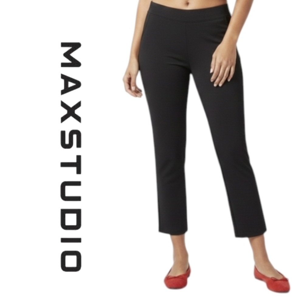 NWT Max Studio Crop Pants Large Black Office Siren